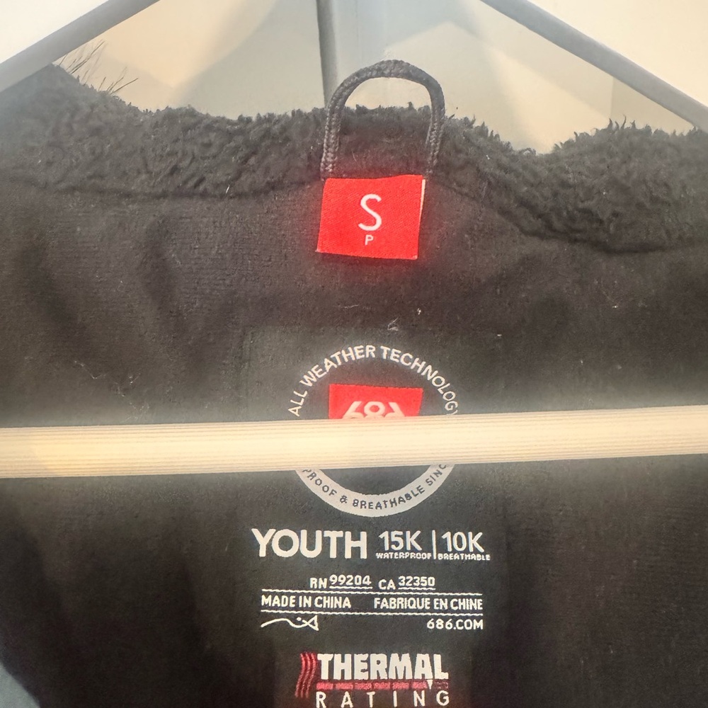 686 Kids Teal Puffer Jacket with Faux Fur Hood - Picture 3 of 7